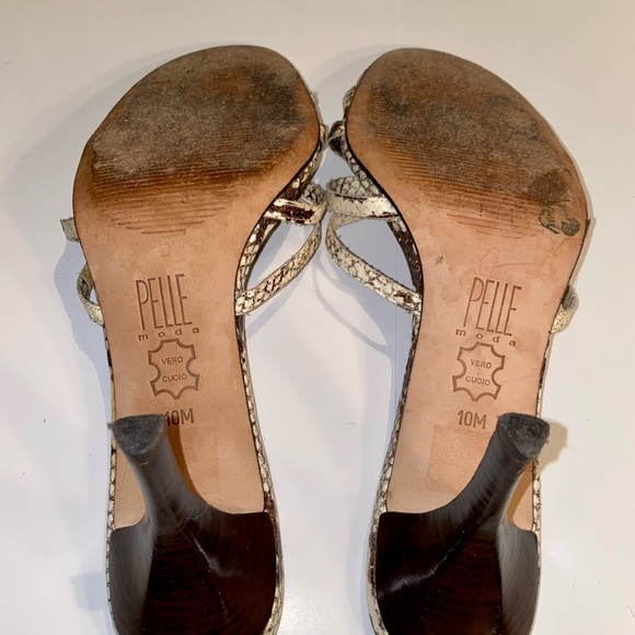 Pelle Moda "Vapor" Brown/Beige Python Slide/Heels - Picture 5 of 11